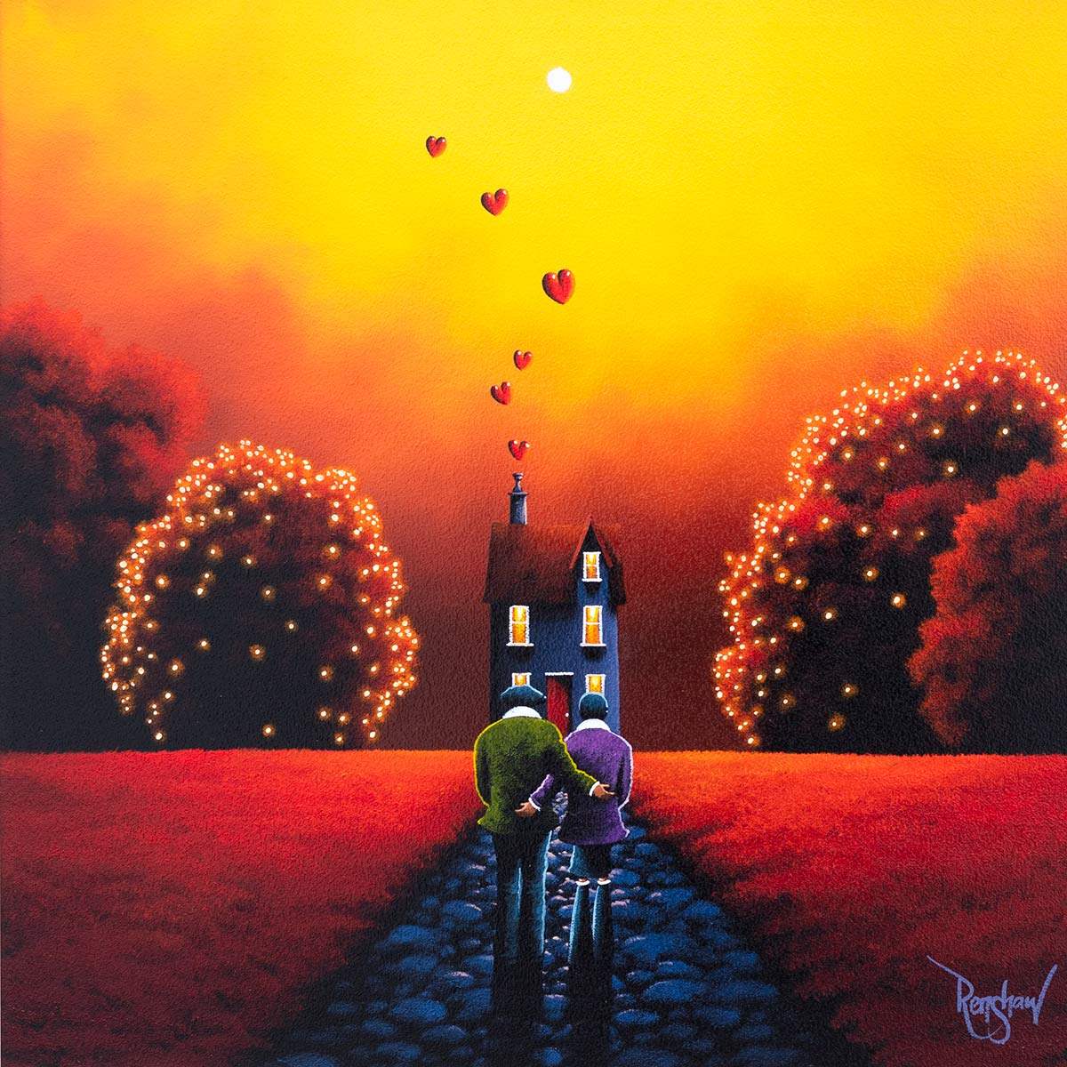 Crimson Walk - Original - SOLD by artist David Renshaw - Wyecliffe Galleries