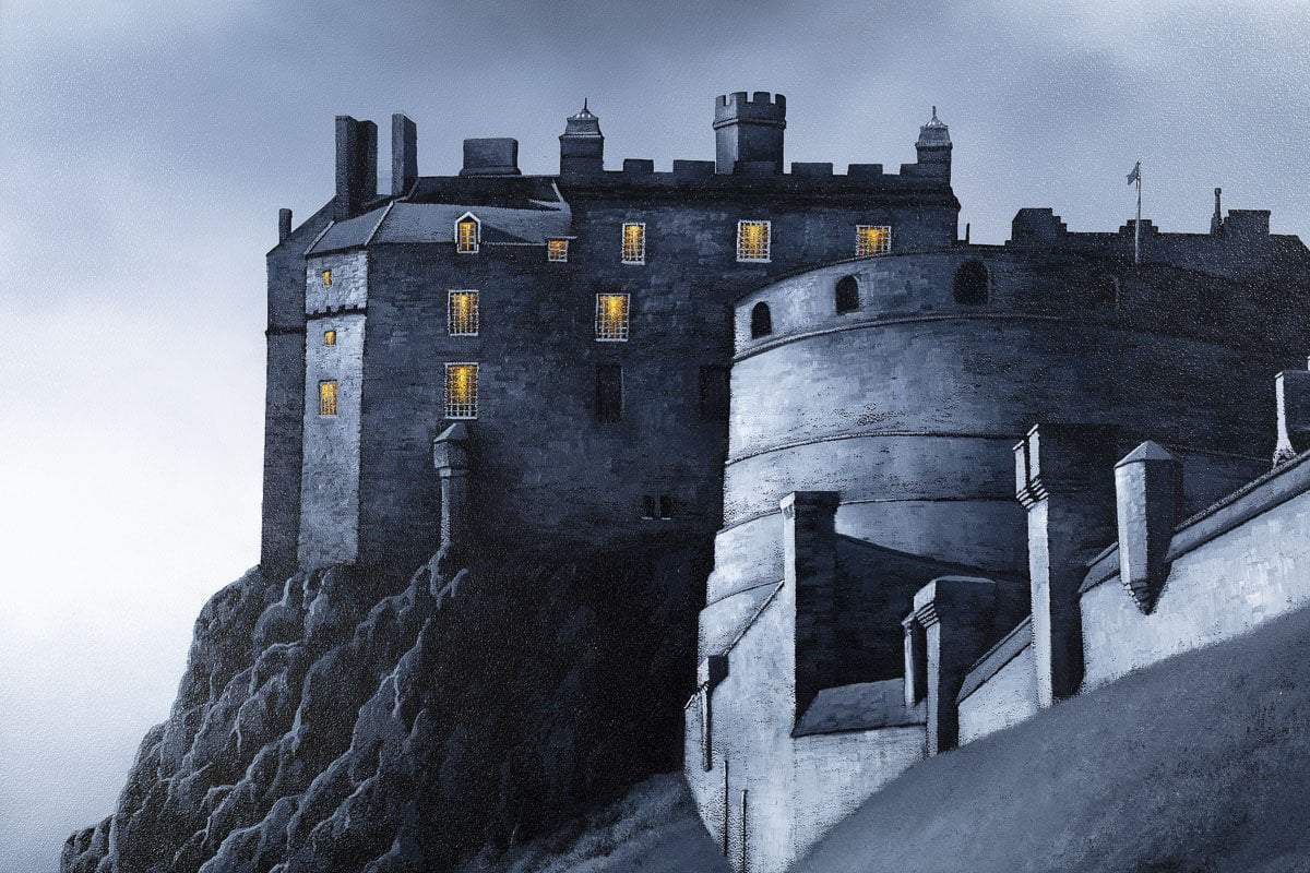 Edinburgh Castle Fly By - Original - SOLD by artist David Renshaw - Wyecliffe Galleries