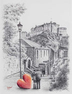 Edinburgh Memories - Original Sketch - SOLD by artist David Renshaw - Wyecliffe Galleries