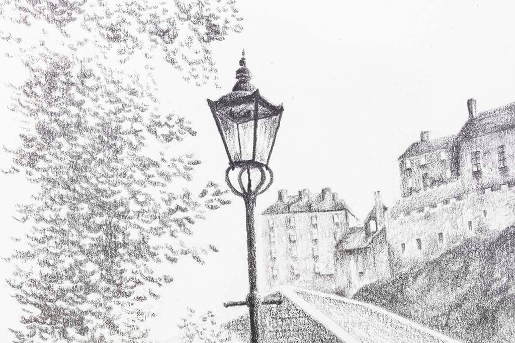 Edinburgh Memories - Original Sketch - SOLD by artist David Renshaw - Wyecliffe Galleries