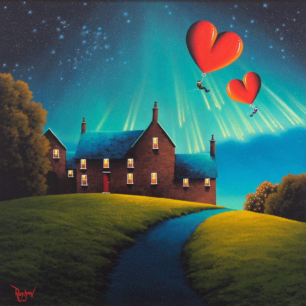 Falling Stars - Original - SOLD by artist David Renshaw - Wyecliffe Galleries