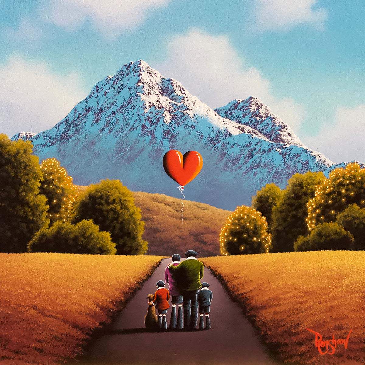 Family Stroll - Original - SOLD by artist David Renshaw - Wyecliffe Galleries