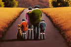 Family Stroll - Original - SOLD by artist David Renshaw - Wyecliffe Galleries