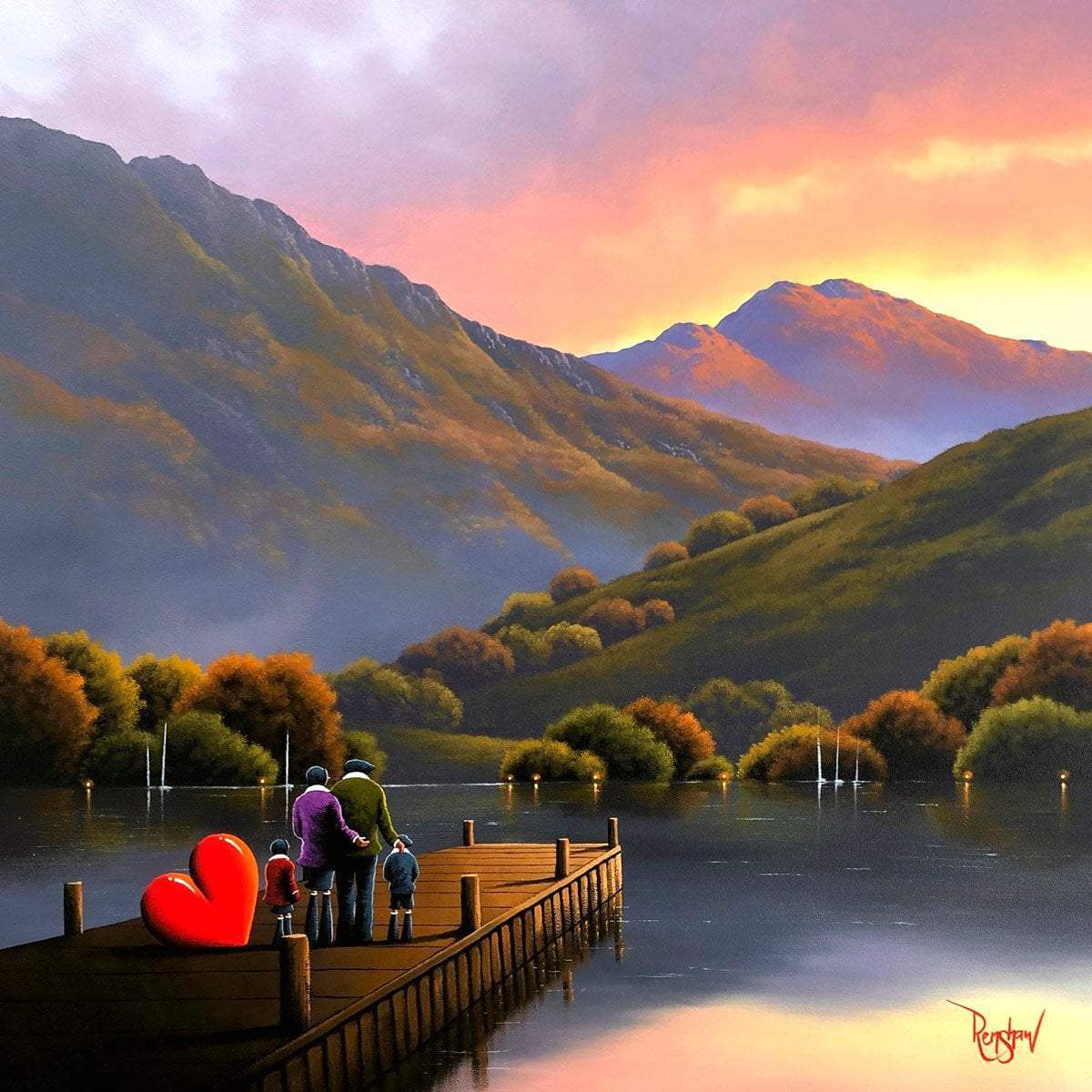 Family Time - Original - SOLD by artist David Renshaw - Wyecliffe Galleries