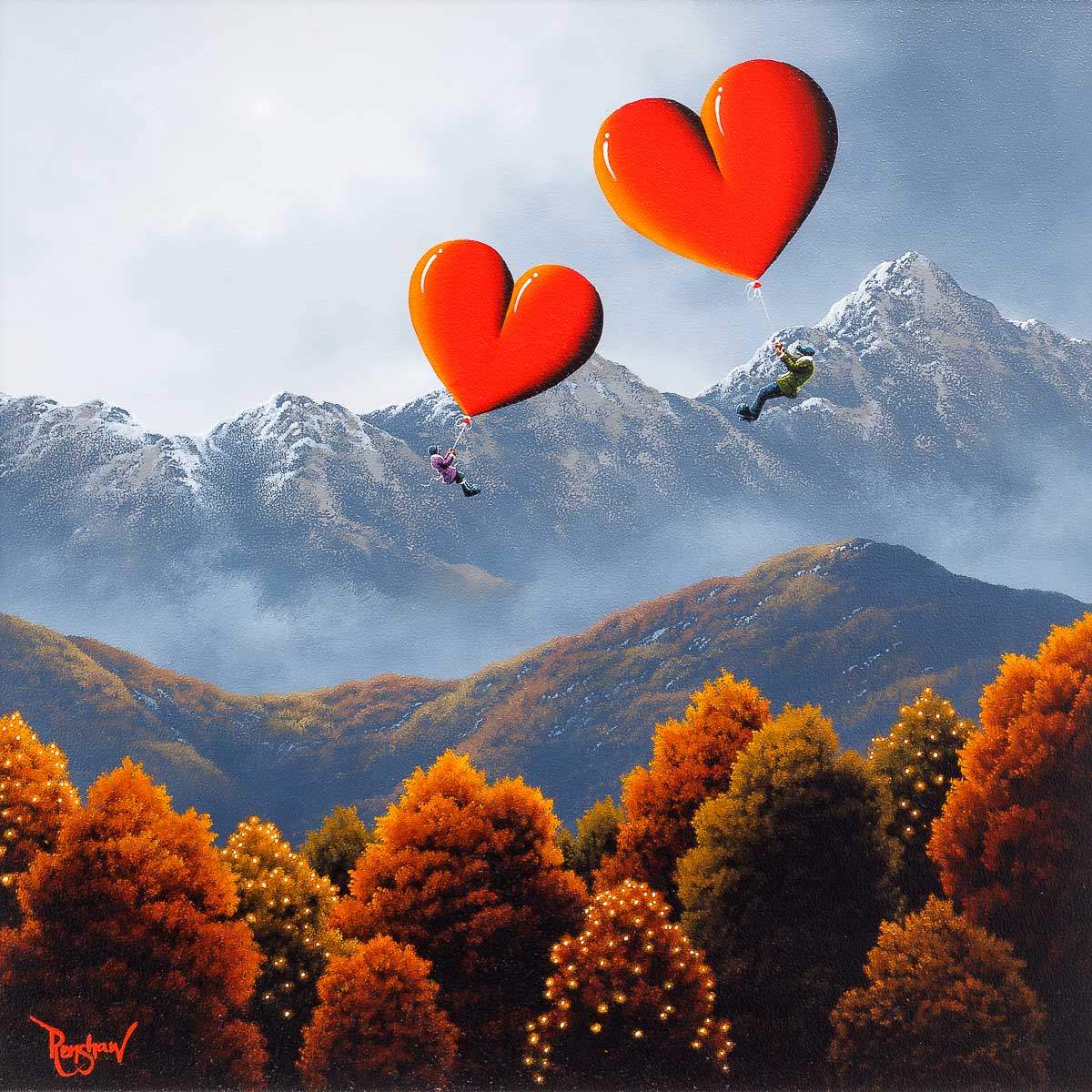 Flying High In Autumn - Original - SOLD by artist David Renshaw - Wyecliffe Galleries