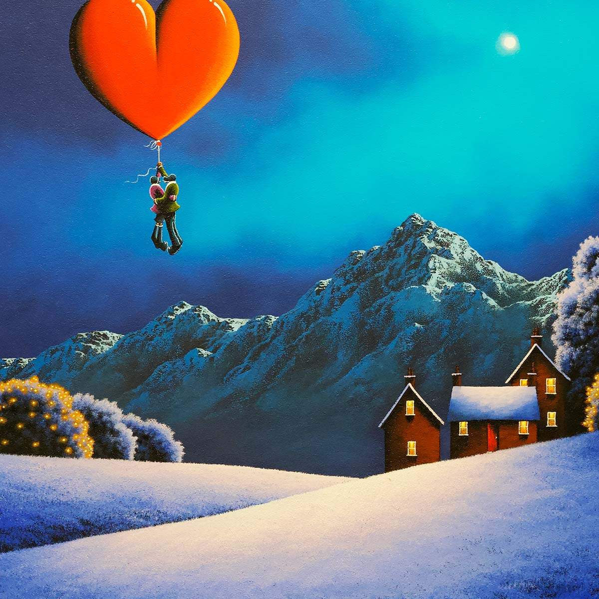 Flying To The Moon - Original - SOLD by artist David Renshaw - Wyecliffe Galleries