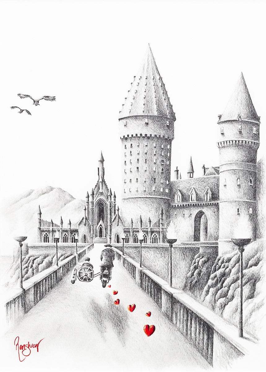 Follow The Magic Home - Original Sketch - SOLD by artist David Renshaw - Wyecliffe Galleries