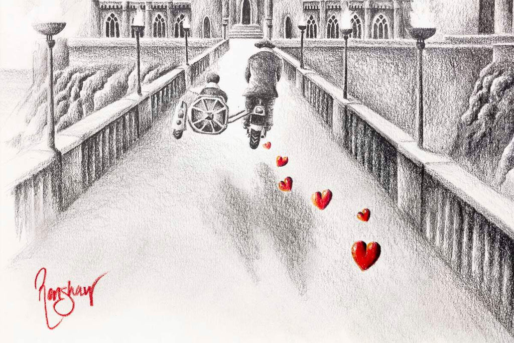 Follow The Magic Home - Original Sketch - SOLD by artist David Renshaw - Wyecliffe Galleries