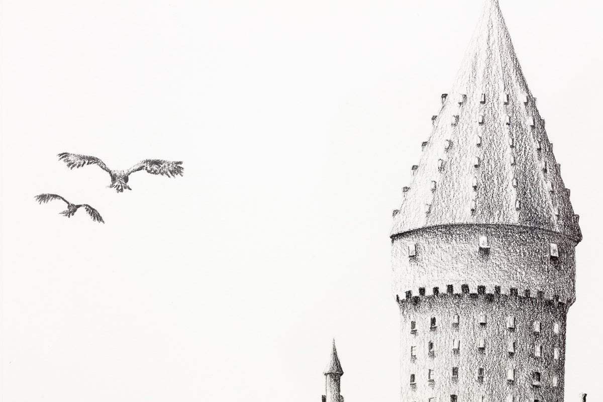 Follow The Magic Home - Original Sketch - SOLD by artist David Renshaw - Wyecliffe Galleries