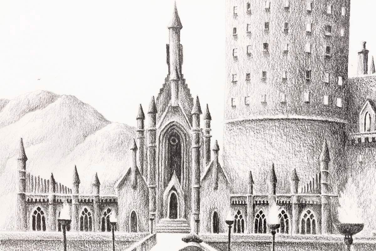 Follow The Magic Home - Original Sketch - SOLD by artist David Renshaw - Wyecliffe Galleries