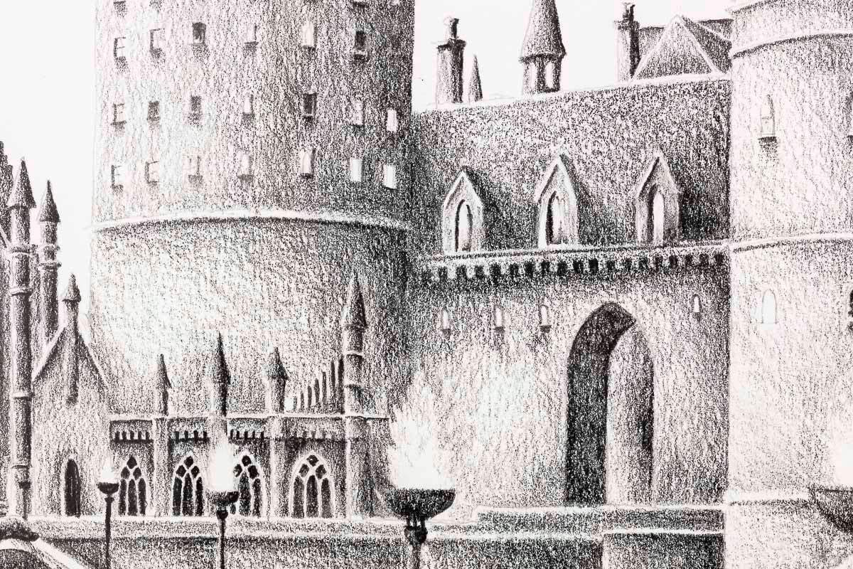 Follow The Magic Home - Original Sketch - SOLD by artist David Renshaw - Wyecliffe Galleries