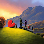 Hand in Hand - Edition - SOLD by artist David Renshaw - Wyecliffe Galleries