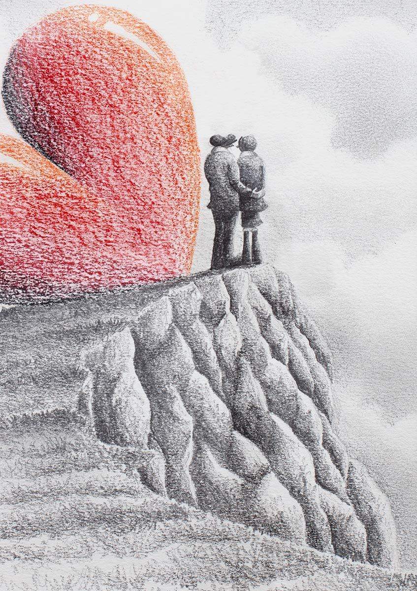 Heads In The Clouds - Original Sketch - SOLD by artist David Renshaw - Wyecliffe Galleries