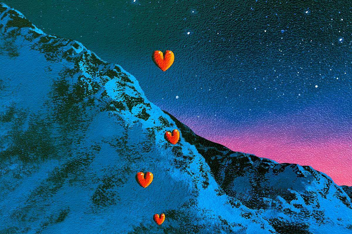 Hills of Love - Original - SOLD by artist David Renshaw - Wyecliffe Galleries