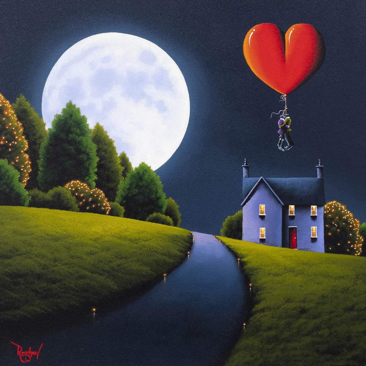 Holding Me Close - Original - SOLD by artist David Renshaw - Wyecliffe Galleries