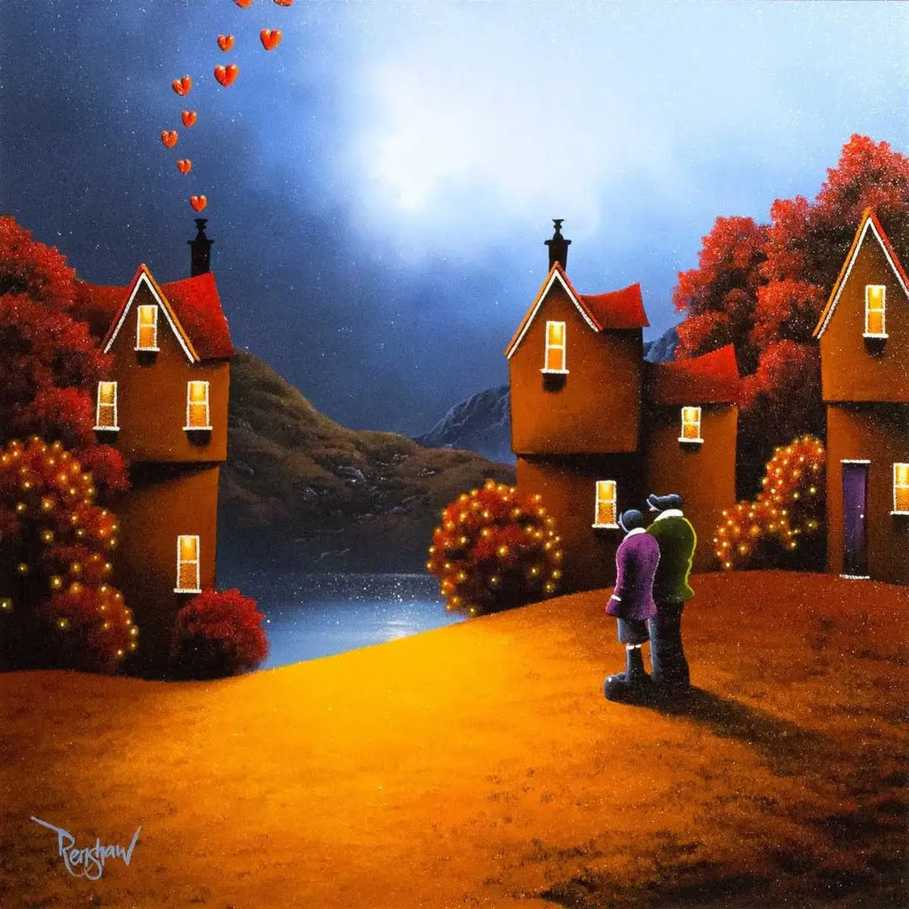 Home Fire's Burning - SOLD by artist David Renshaw - Wyecliffe Galleries