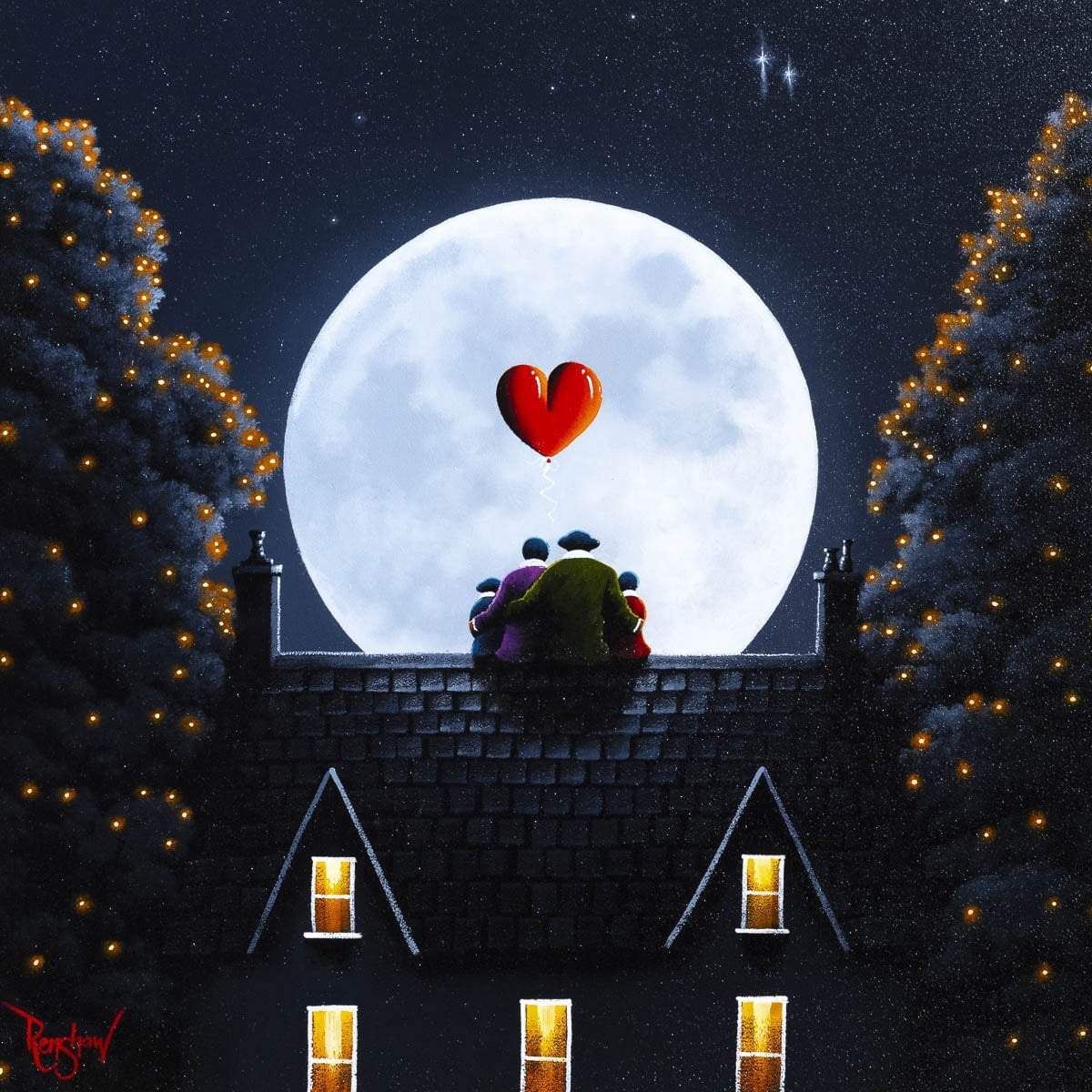 In the Moonlight - Original - SOLD by artist David Renshaw - Wyecliffe Galleries
