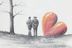 Just the Two of Us - Original Sketch - SOLD by artist David Renshaw - Wyecliffe Galleries