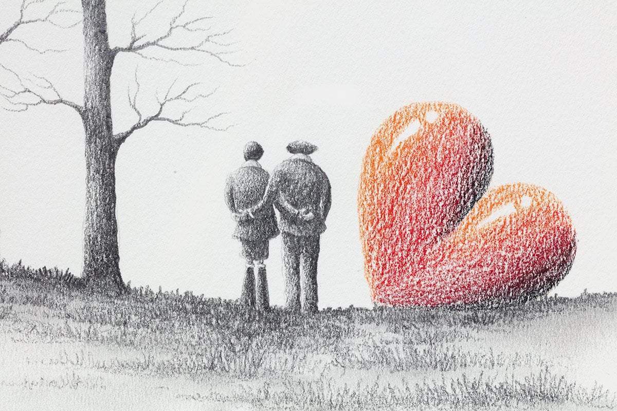 Just the Two of Us - Original Sketch - SOLD by artist David Renshaw - Wyecliffe Galleries
