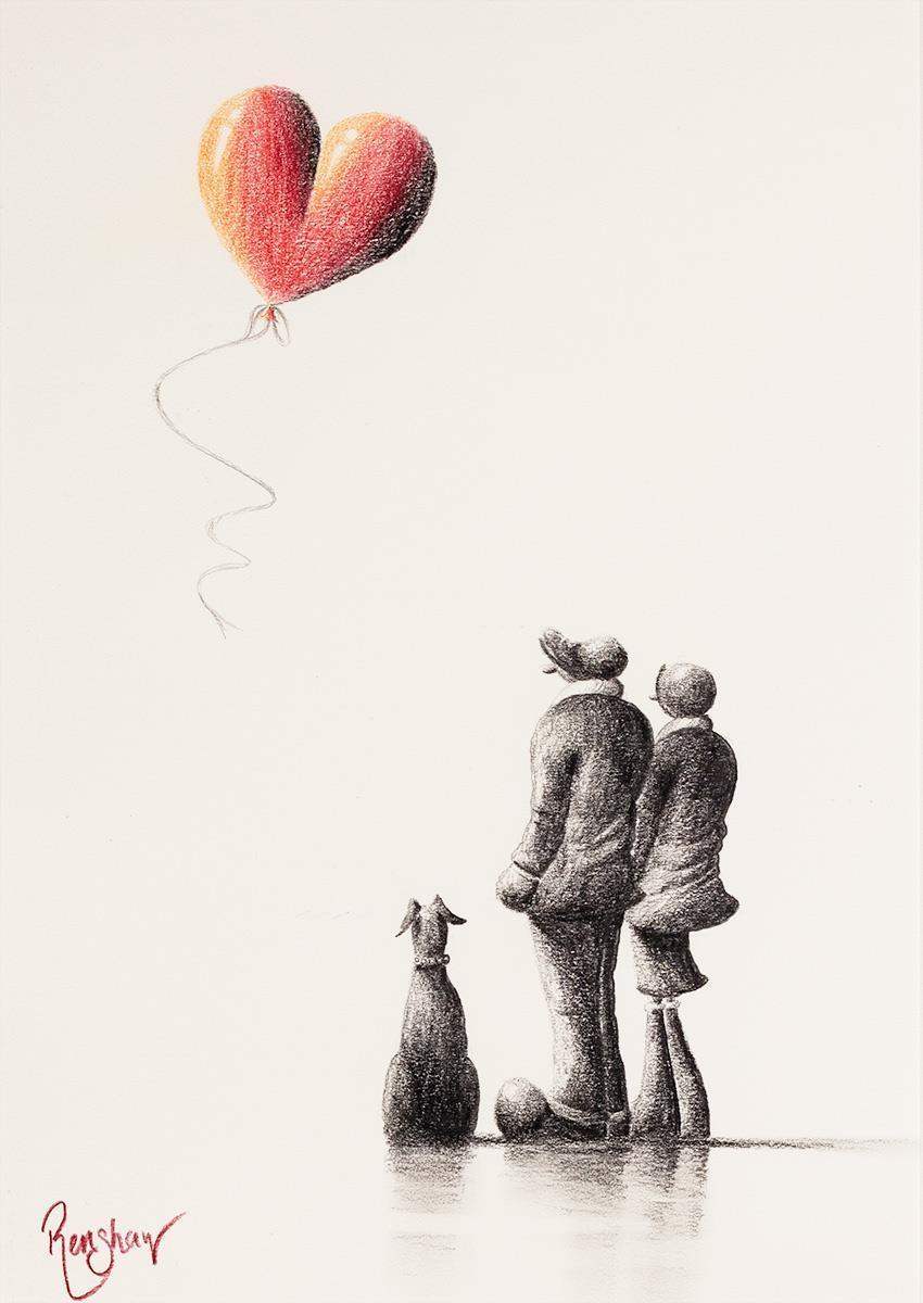 Just Us - Original Pencil Sketch - SOLD by artist David Renshaw - Wyecliffe Galleries