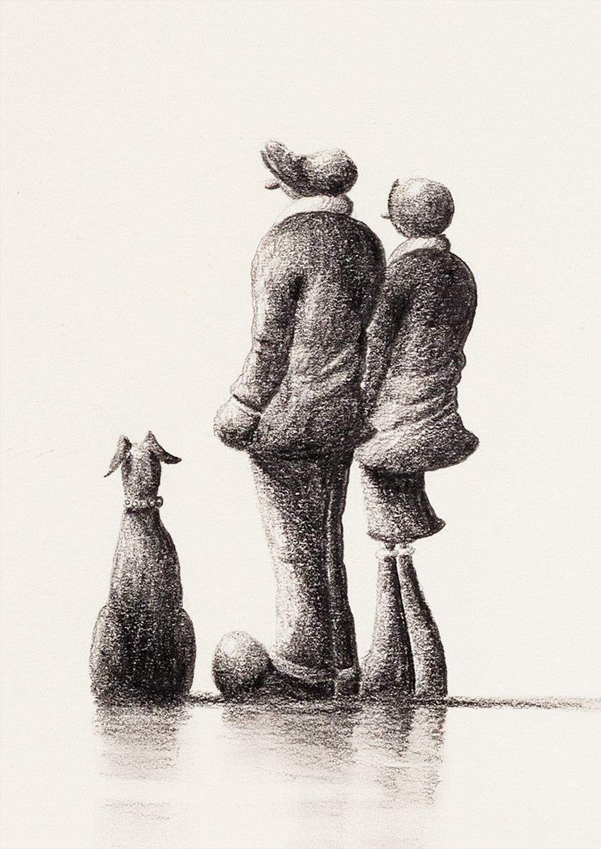 Just Us - Original Pencil Sketch - SOLD by artist David Renshaw - Wyecliffe Galleries