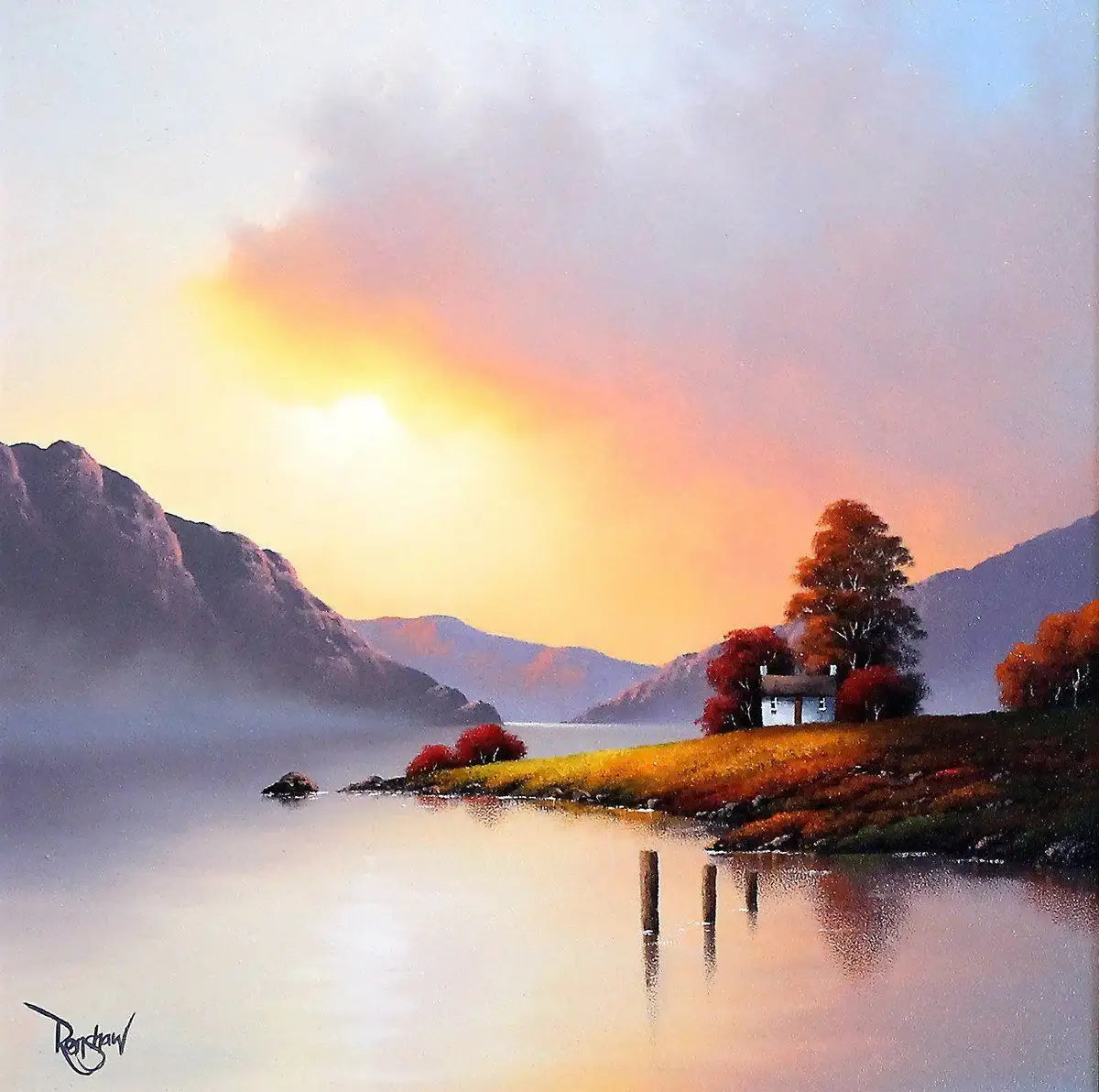 Lake View II - SOLD by artist David Renshaw - Wyecliffe Galleries