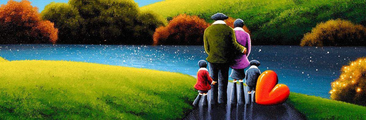 Lakeside Lovers - Original - SOLD by artist David Renshaw - Wyecliffe Galleries