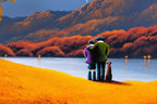 Lakeside Views with You - Original - SOLD by artist David Renshaw - Wyecliffe Galleries