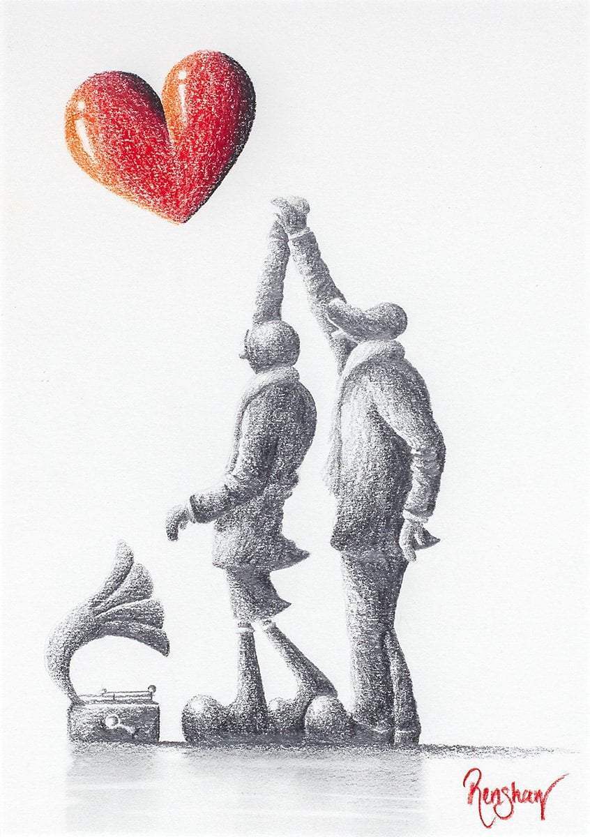 Lets Dance! - Original Sketch - SOLD by artist David Renshaw - Wyecliffe Galleries