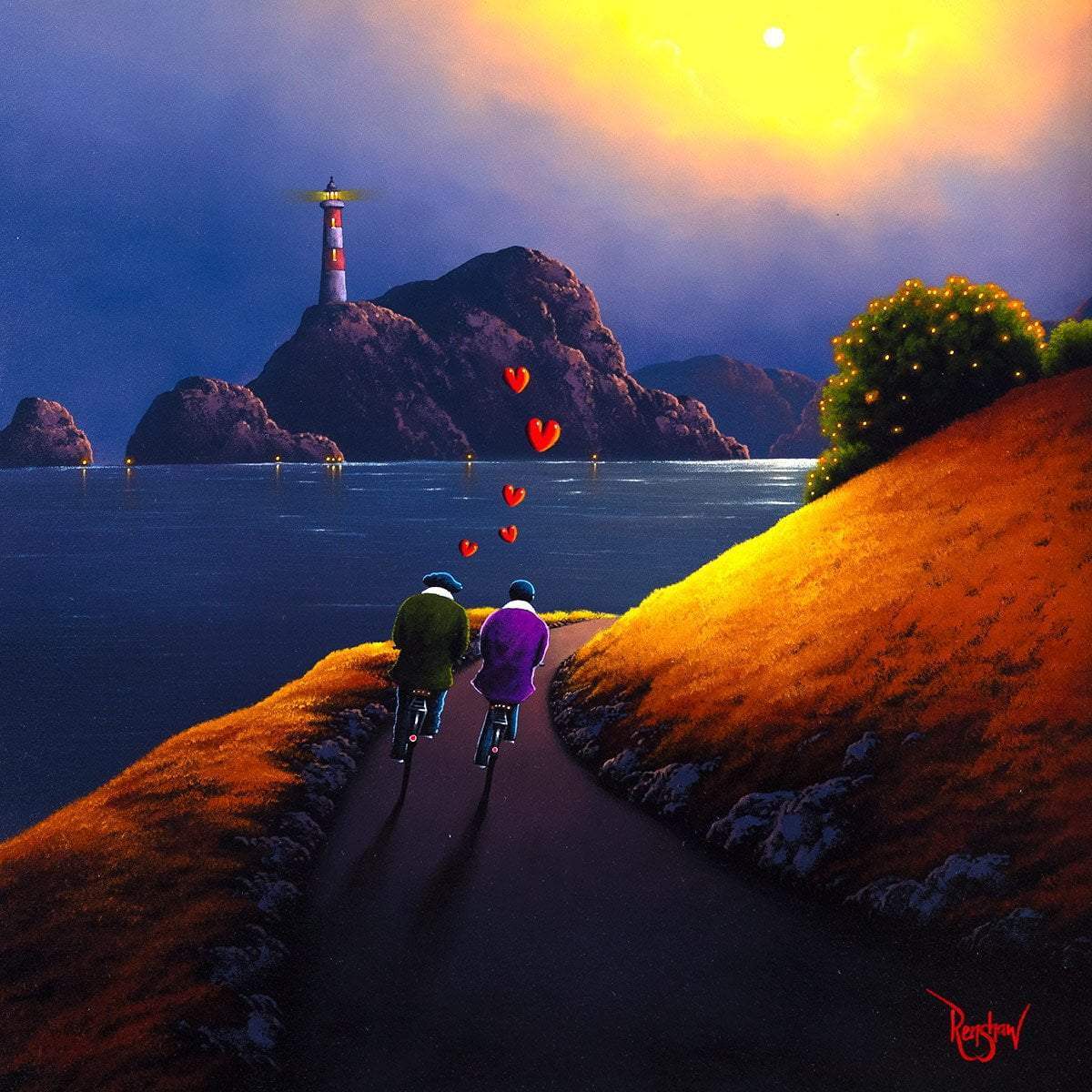 Lighthouse Love - Original - SOLD by artist David Renshaw - Wyecliffe Galleries