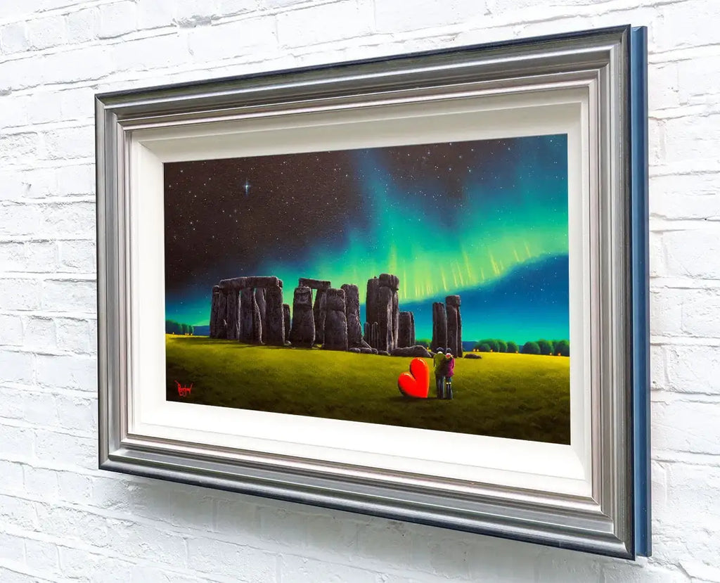 Lights Above Stonehenge - Original - SOLD by artist David Renshaw - Wyecliffe Galleries