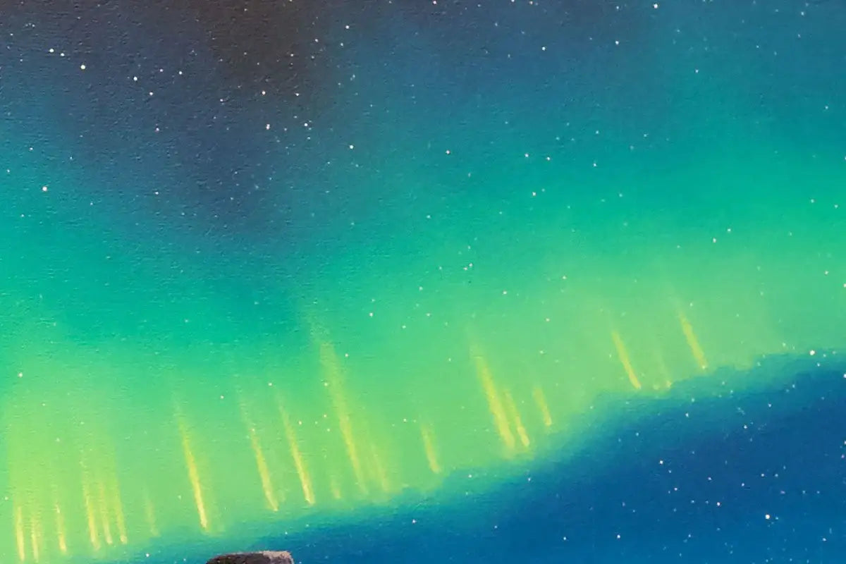 Lights Above Stonehenge - Original - SOLD by artist David Renshaw - Wyecliffe Galleries