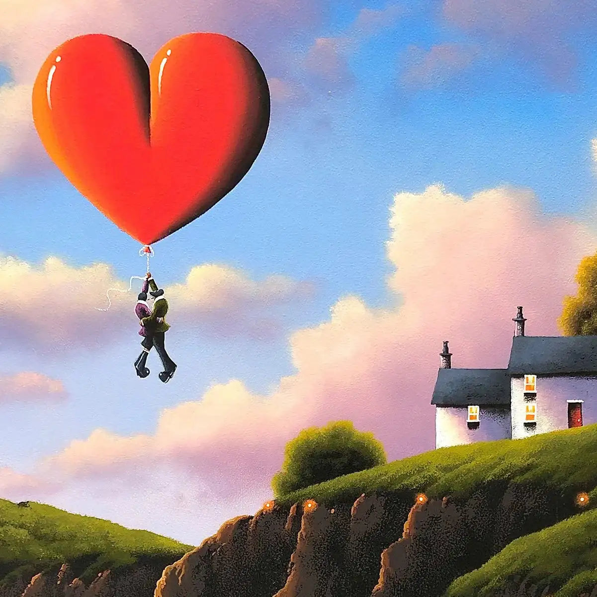 Love at Water's Edge - Original - SOLD by artist David Renshaw - Wyecliffe Galleries