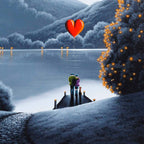 Love By The Lake - Original SOLD by artist David Renshaw - Wyecliffe Galleries