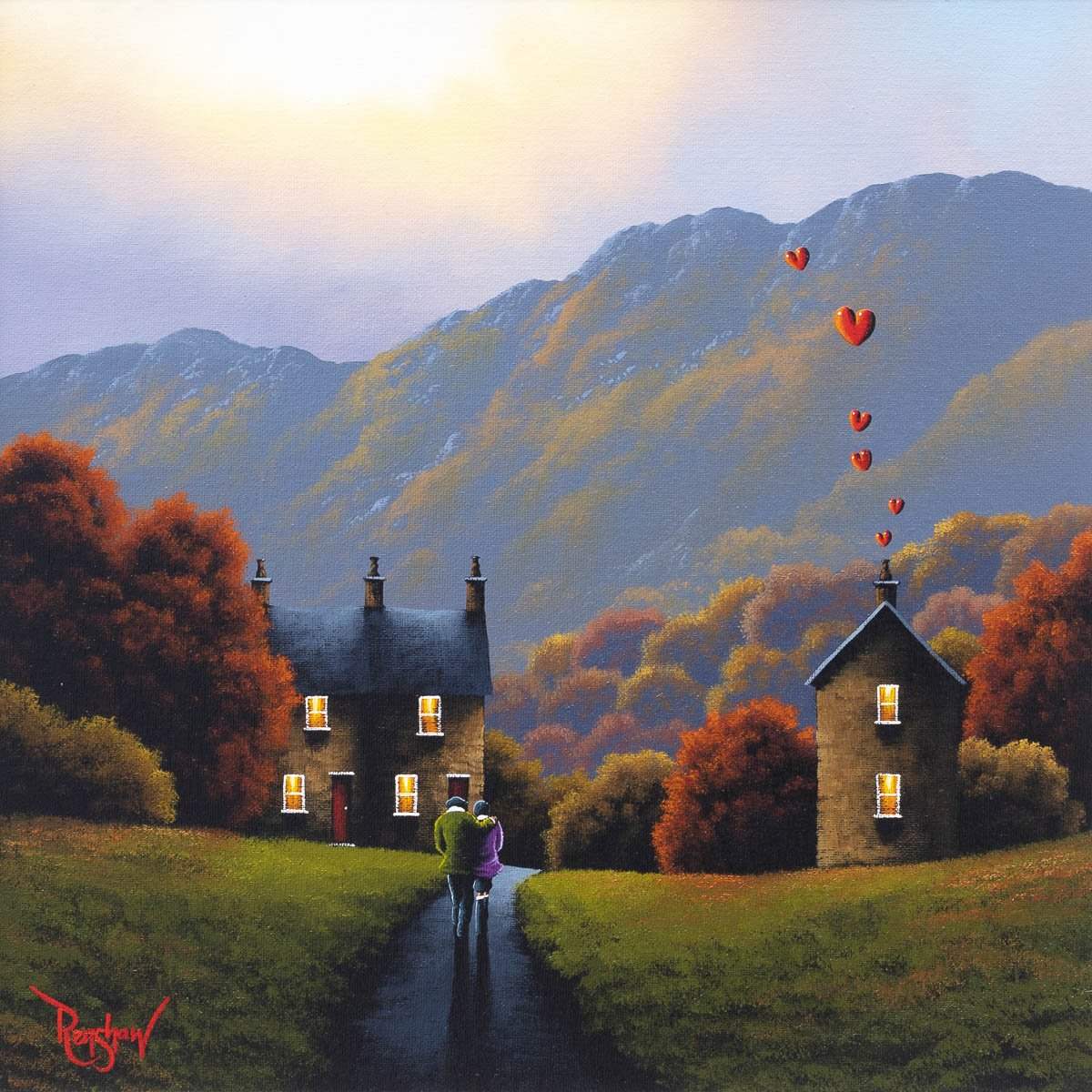 Love in the Hills - Original - SOLD by artist David Renshaw - Wyecliffe Galleries