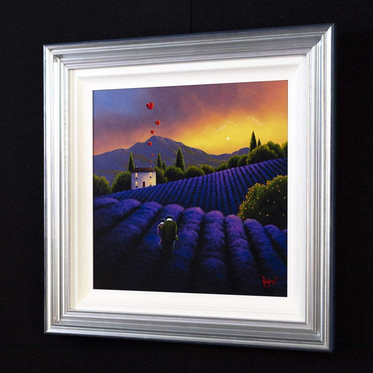 Love in the Lavender Fields - Original - SOLD by artist David Renshaw - Wyecliffe Galleries