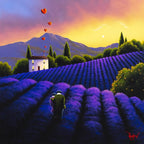 Love in the Lavender Fields - Original - SOLD by artist David Renshaw - Wyecliffe Galleries