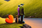 Love Lake - Original - SOLD by artist David Renshaw - Wyecliffe Galleries