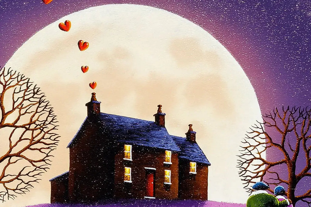 Love Under The Moonlight - Original - SOLD by artist David Renshaw - Wyecliffe Galleries