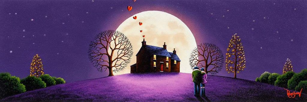 Love Under The Moonlight - Original - SOLD by artist David Renshaw - Wyecliffe Galleries