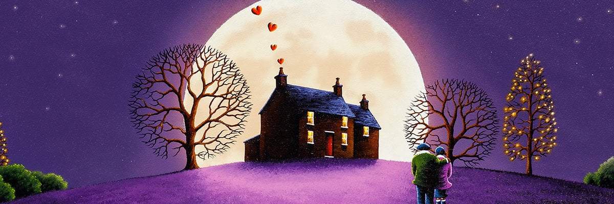 Love Under The Moonlight - Original - SOLD by artist David Renshaw - Wyecliffe Galleries