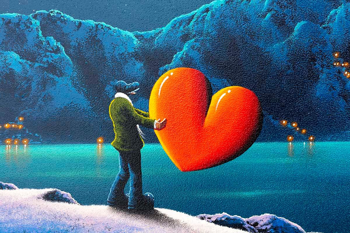 Love Under The Northern Lights - Original - SOLD by artist David Renshaw - Wyecliffe Galleries