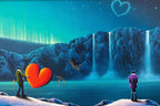Love Under The Northern Lights - Original - SOLD by artist David Renshaw - Wyecliffe Galleries