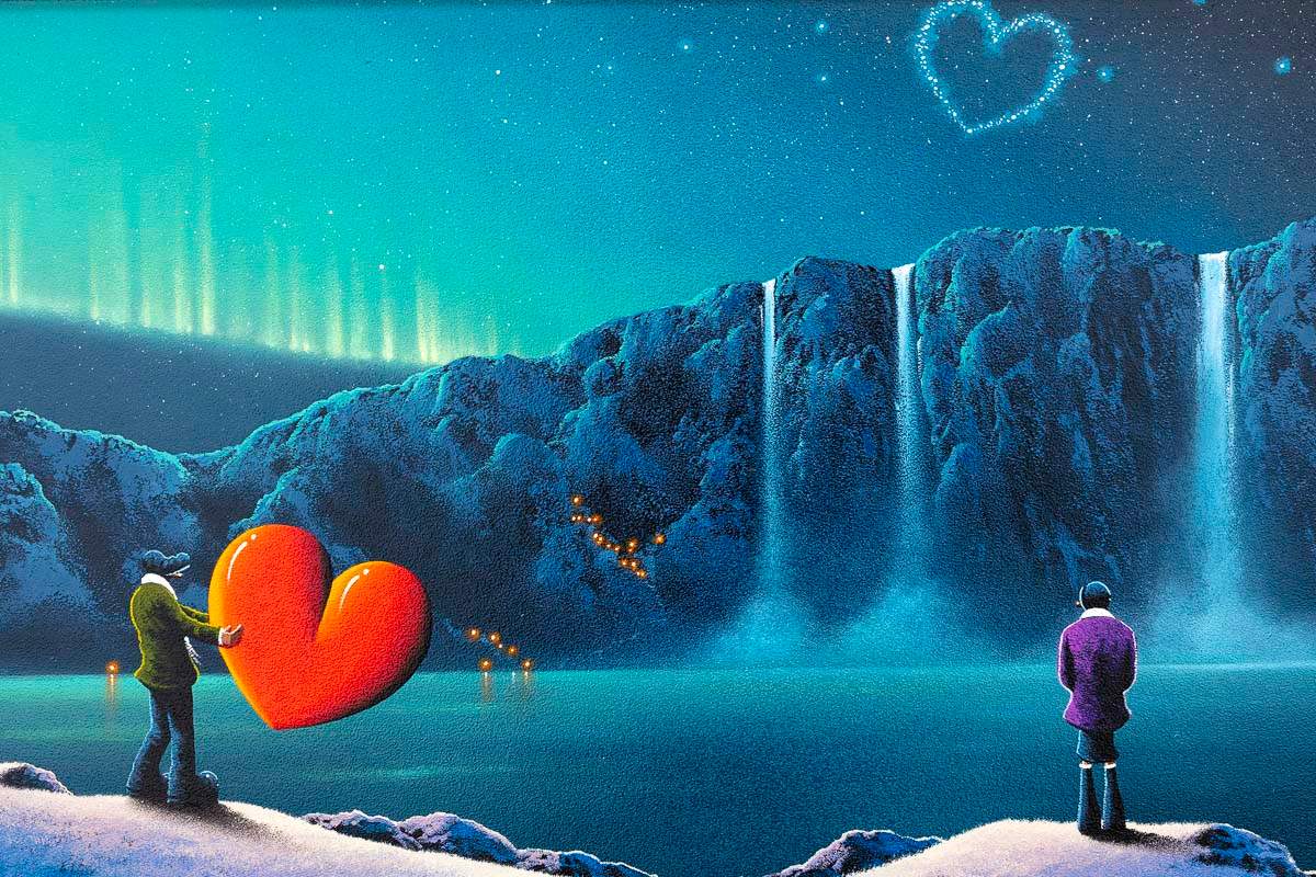 Love Under The Northern Lights - Original - SOLD by artist David Renshaw - Wyecliffe Galleries