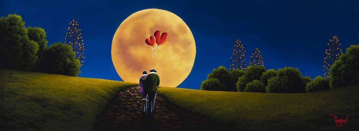 Love You To The Moon And Back - Original - SOLD by artist David Renshaw - Wyecliffe Galleries