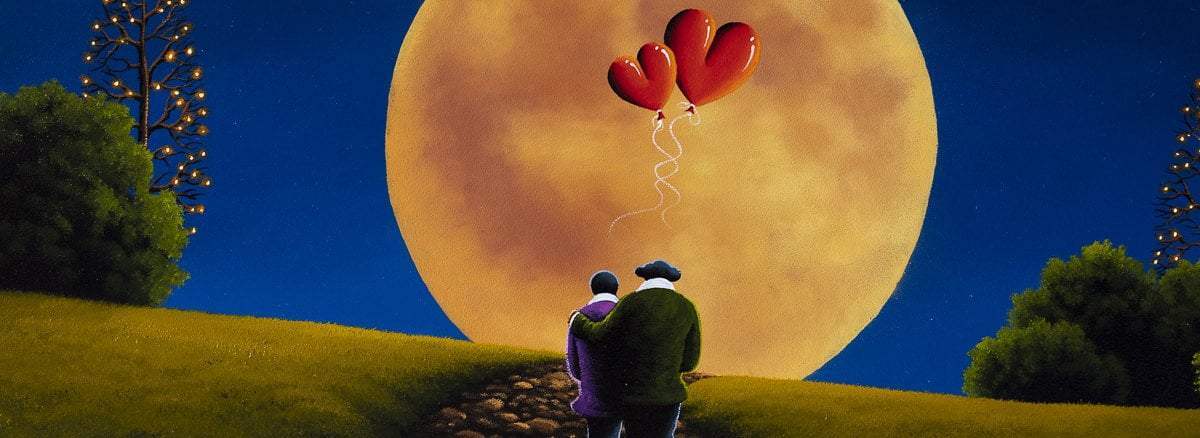 Love You To The Moon And Back - Original - SOLD by artist David Renshaw - Wyecliffe Galleries