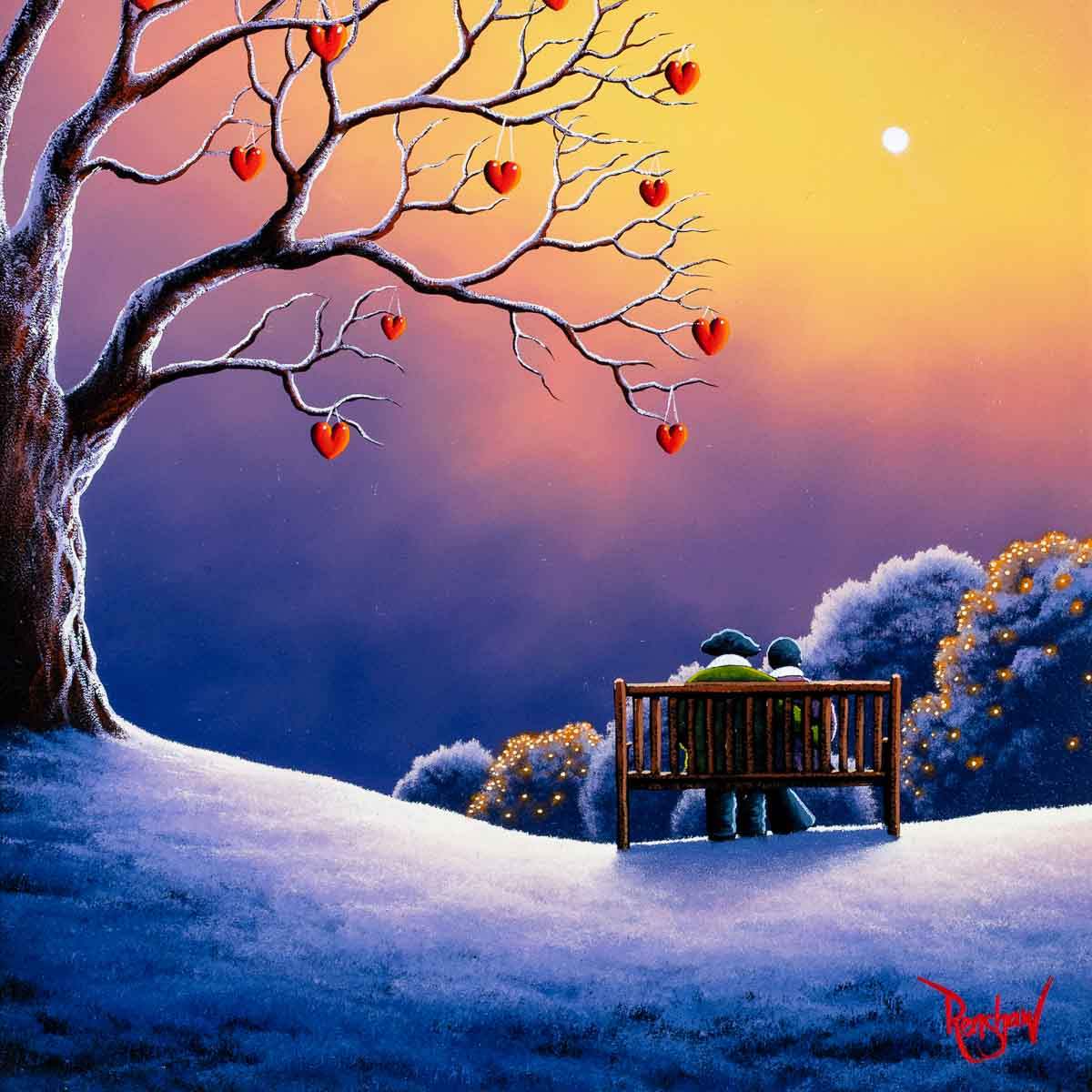 Lovers Bench - Original - SOLD by artist David Renshaw - Wyecliffe Galleries