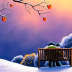 Lovers Bench - Original - SOLD by artist David Renshaw - Wyecliffe Galleries