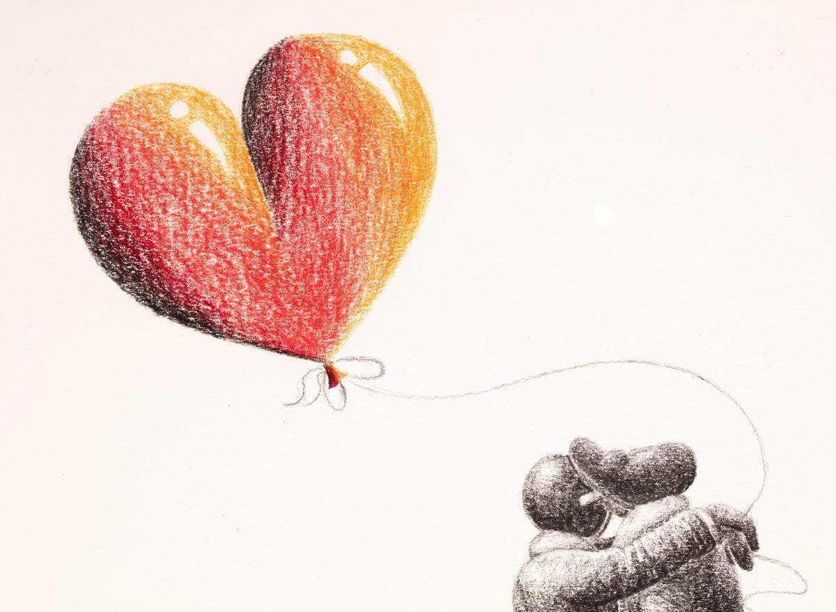 Loving Embrace - Original sketch - SOLD by artist David Renshaw - Wyecliffe Galleries