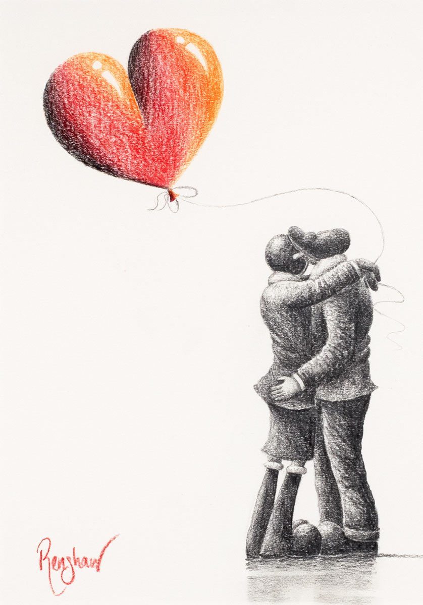Loving Embrace - Original sketch David Renshaw Framed